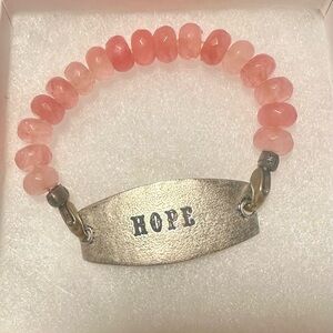 Pink Beaded Bracelet with HOPE Charm